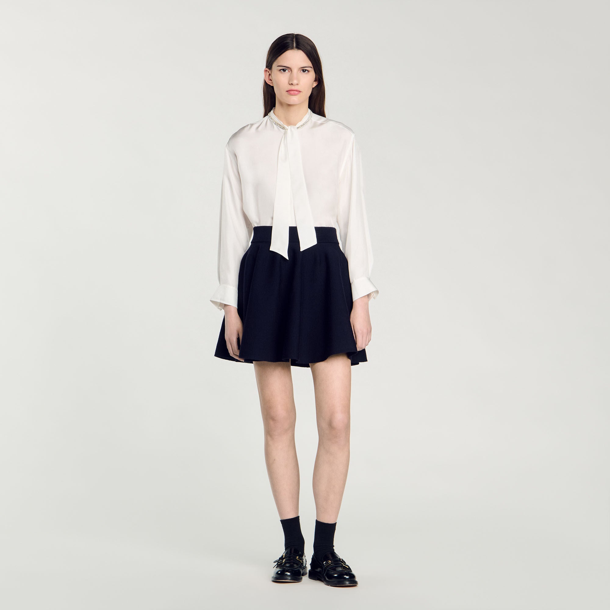 Pleated Skirt Navy Blue
