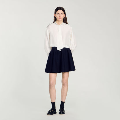 Pleated Skirt Navy Blue
