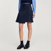 Short Asymmetrical Pleated Skirt Navy Blue