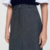 Long Slit Skirt Grey