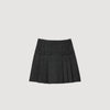 Short Checked Pleated Skirt Dark Grey