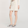 Octavia Short Rib-Knit Skirt Ecru