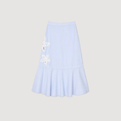 Jasmin Long Striped Skirt Sky Blue