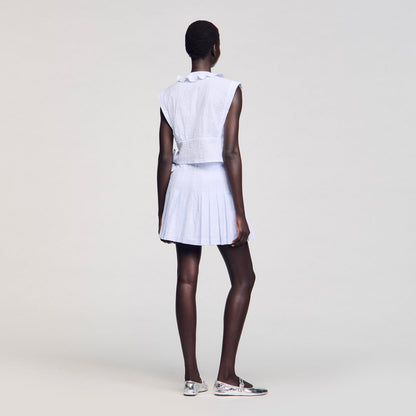 Noora Short Striped Skirt Ciel / Blanc