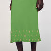 Sautille Long Knit Skirt With Charms Green