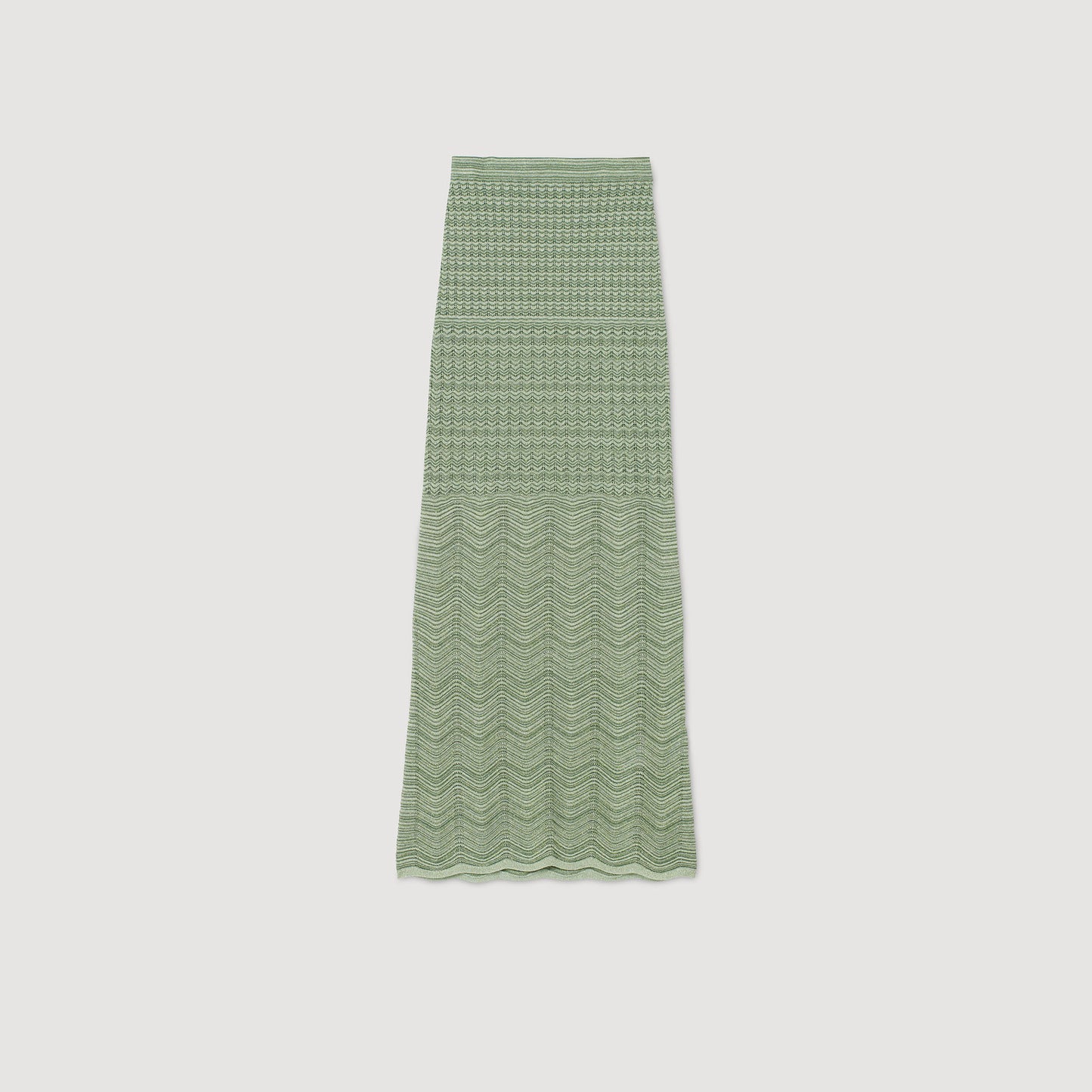 Long Decorative Knit Skirt Mint