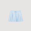 Stellie Short Pleated Rhinestone Skirt Sky Blue