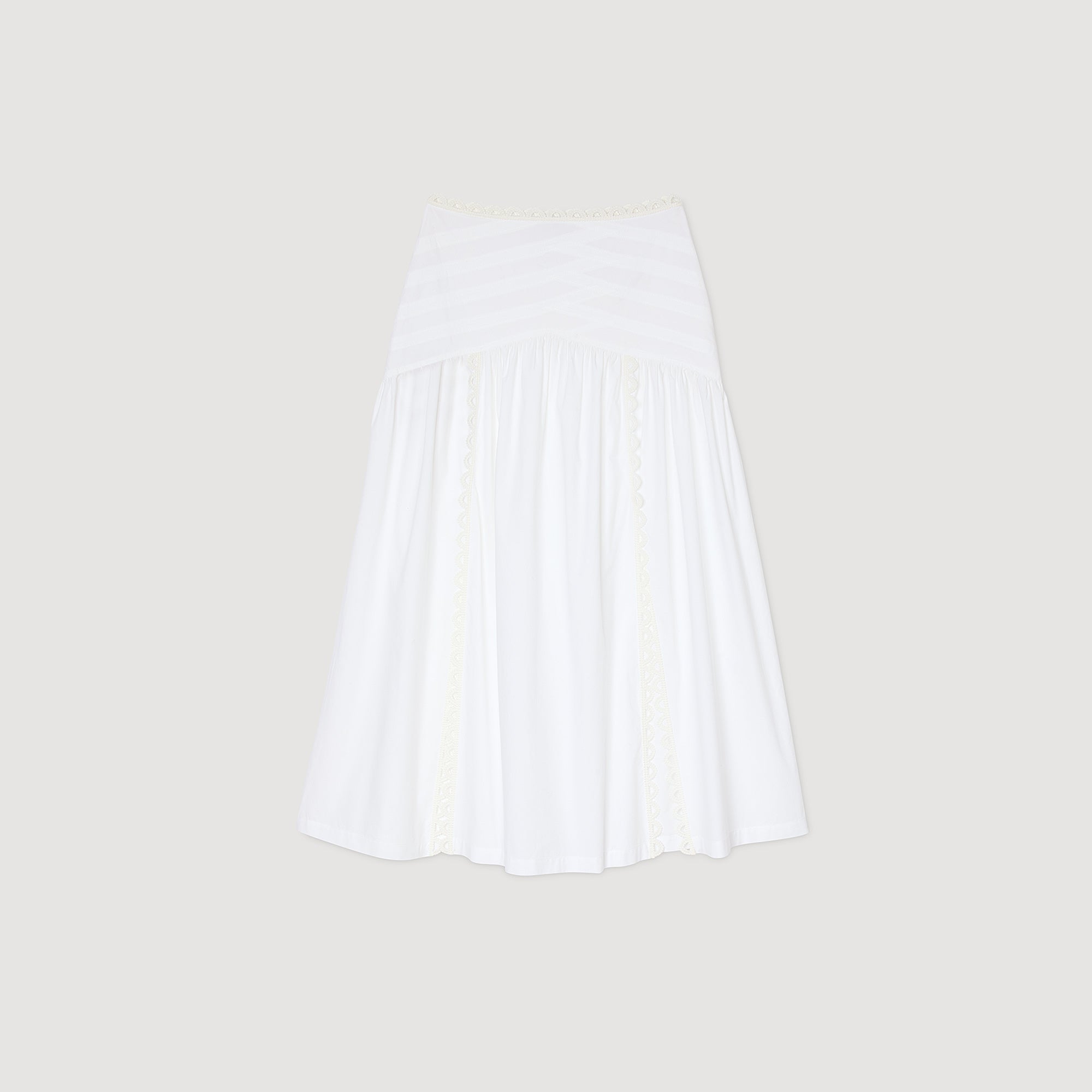 Lace Embroidery Skirt White