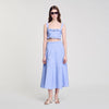 Ombrella Long Striped Skirt Blu / White