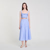 Ombrella Long Striped Skirt Blu / White