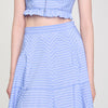 Ombrella Long Striped Skirt Blu / White