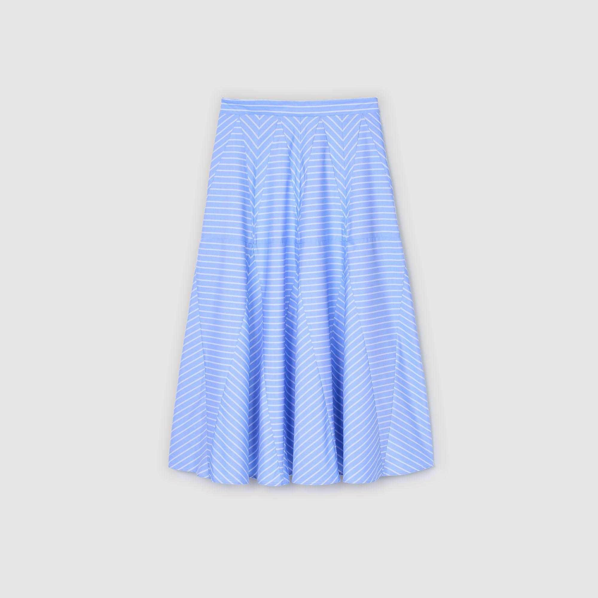 Ombrella Long Striped Skirt Blu / White