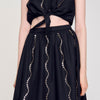 Aviv Crystal Embellished Maxi Skirt Black