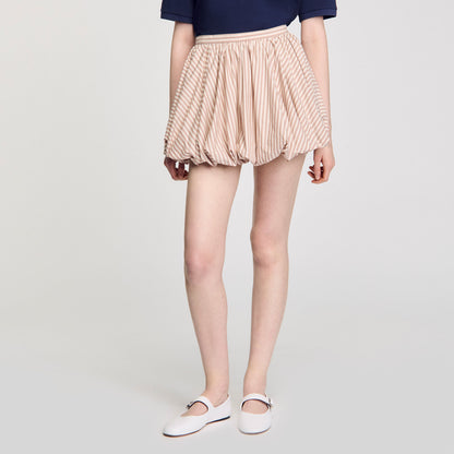 Spirale Striped Bubble Skirt Sand / Camel