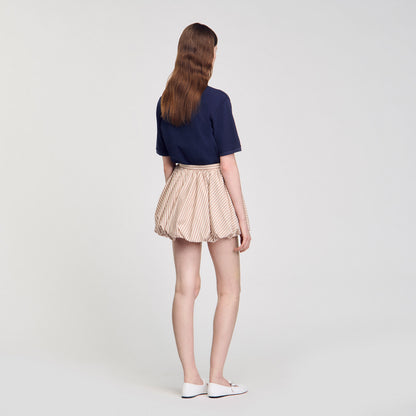 Spirale Striped Bubble Skirt Sand / Camel