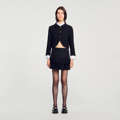 Zeline Short Ruffled Skirt Black