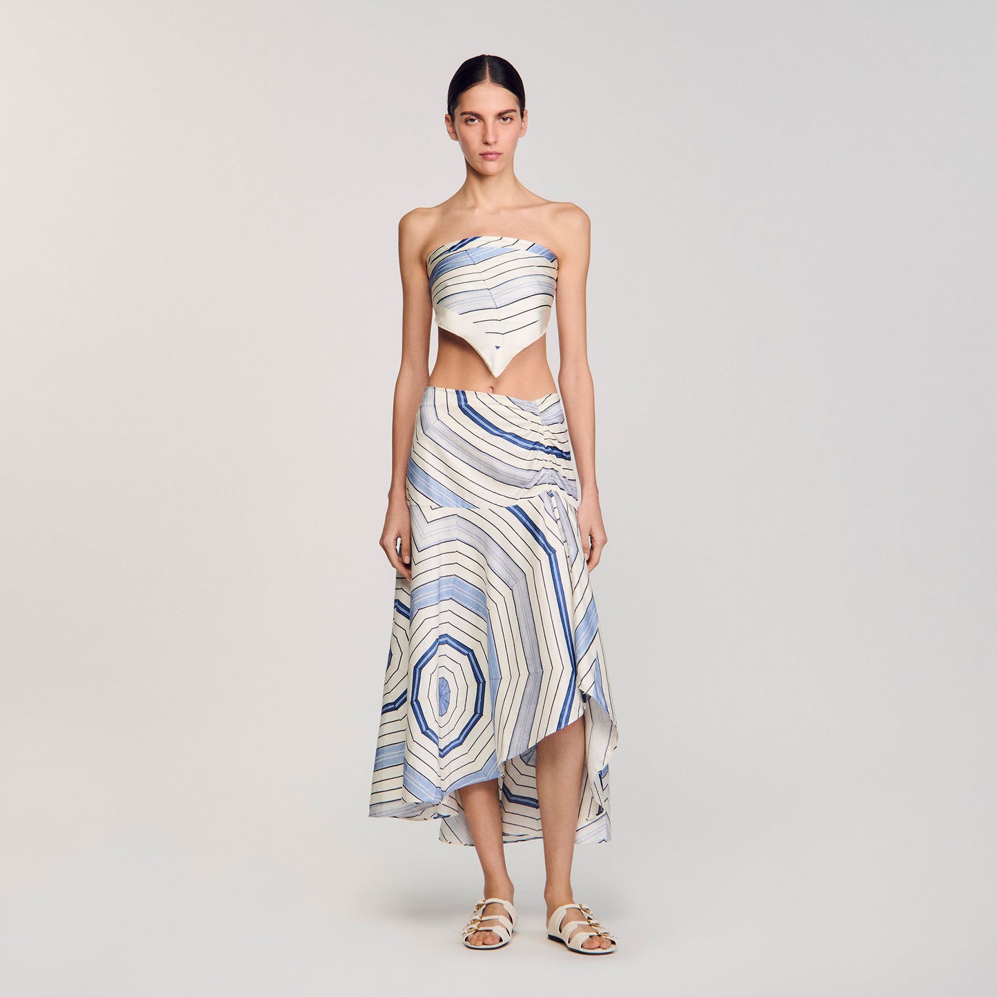 Josephine Spider Blue Print Printed Skirt Sky Blue