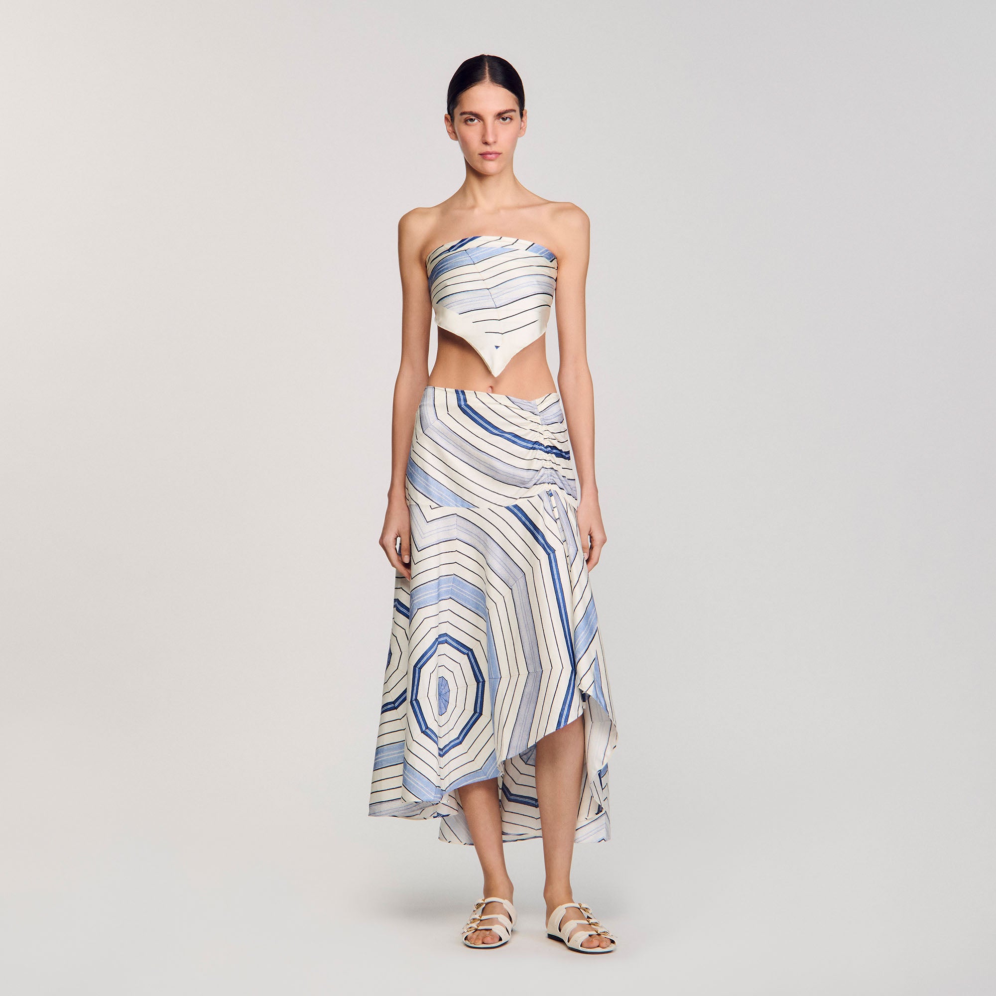 Josephine Spider Blue Print Printed Skirt Sky Blue