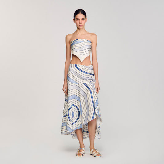 Josephine Spider Blue Print Printed Skirt Sky Blue