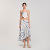 Josephine Spider Blue Print Printed Skirt Sky Blue