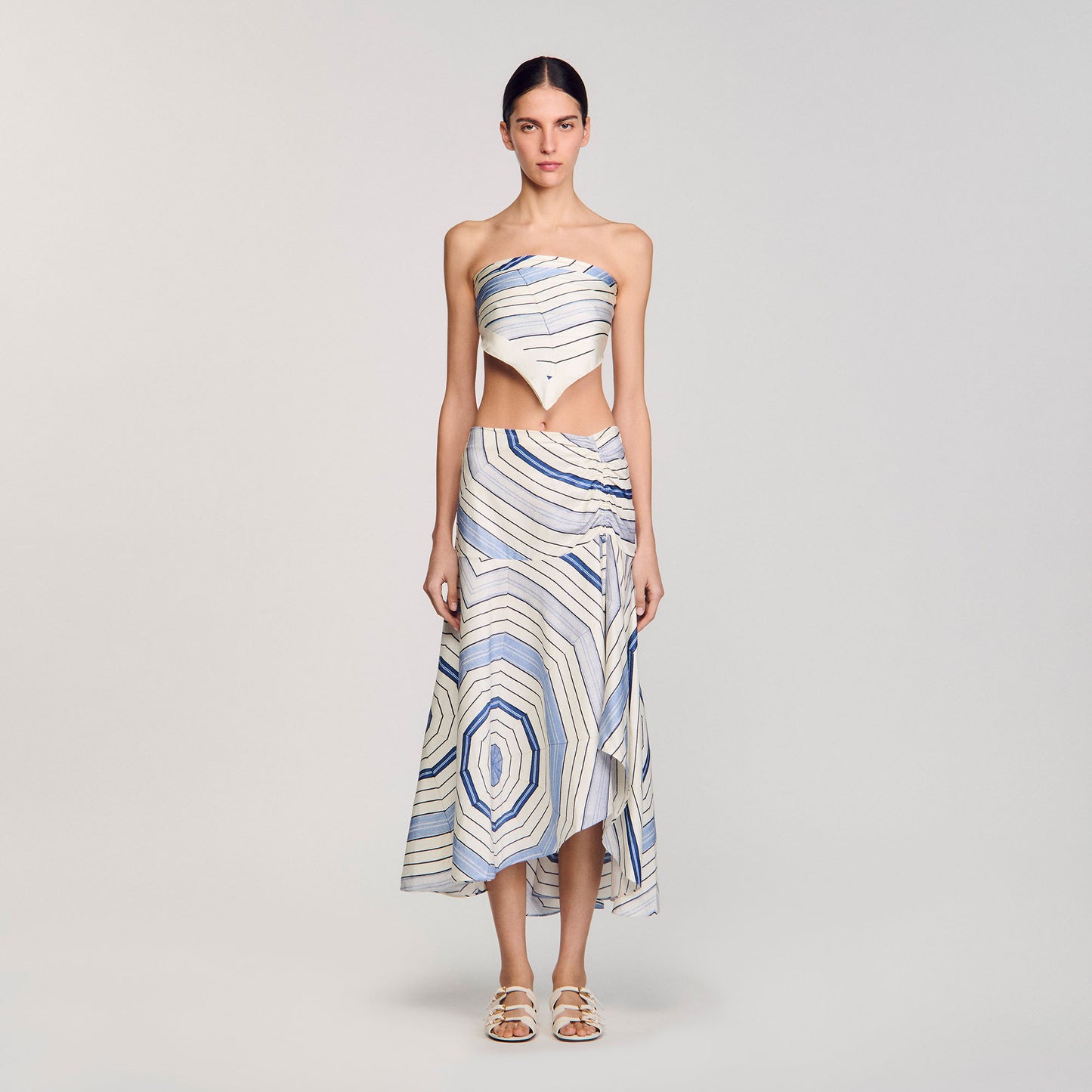 Josephine Spider Blue Print Printed Skirt Sky Blue