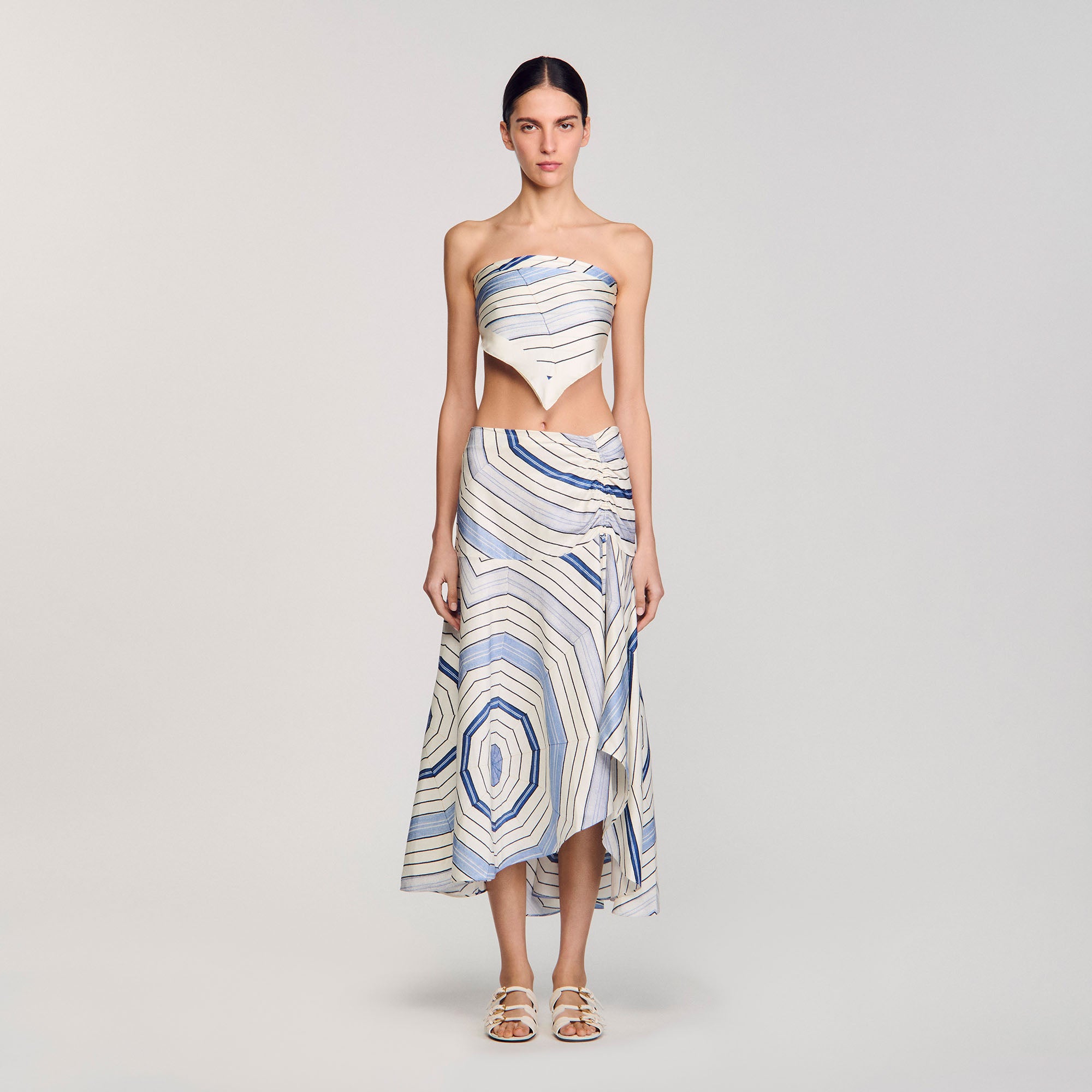 Josephine Spider Blue Print Printed Skirt Sky Blue