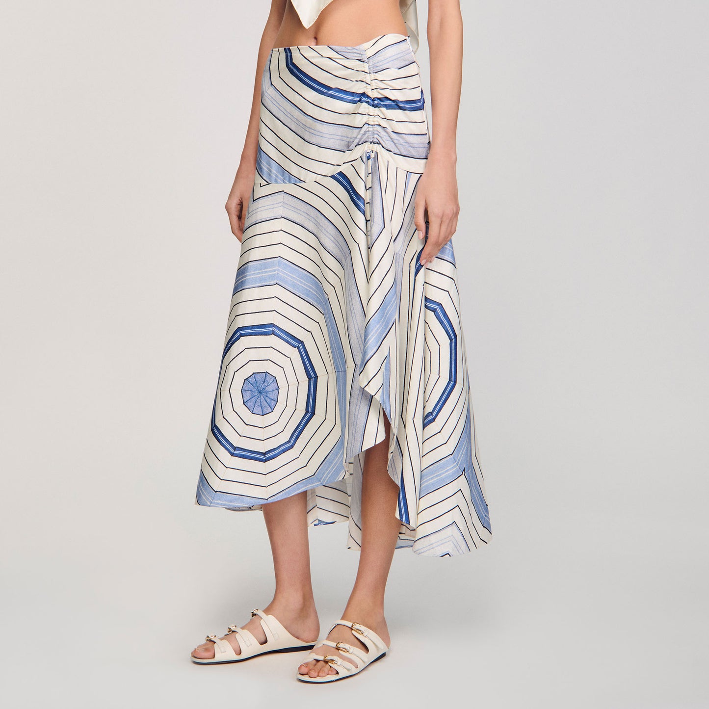 Josephine Spider Blue Print Printed Skirt Sky Blue