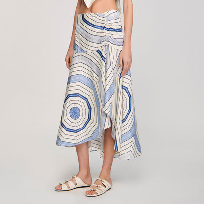 Josephine Spider Blue Print Printed Skirt Sky Blue