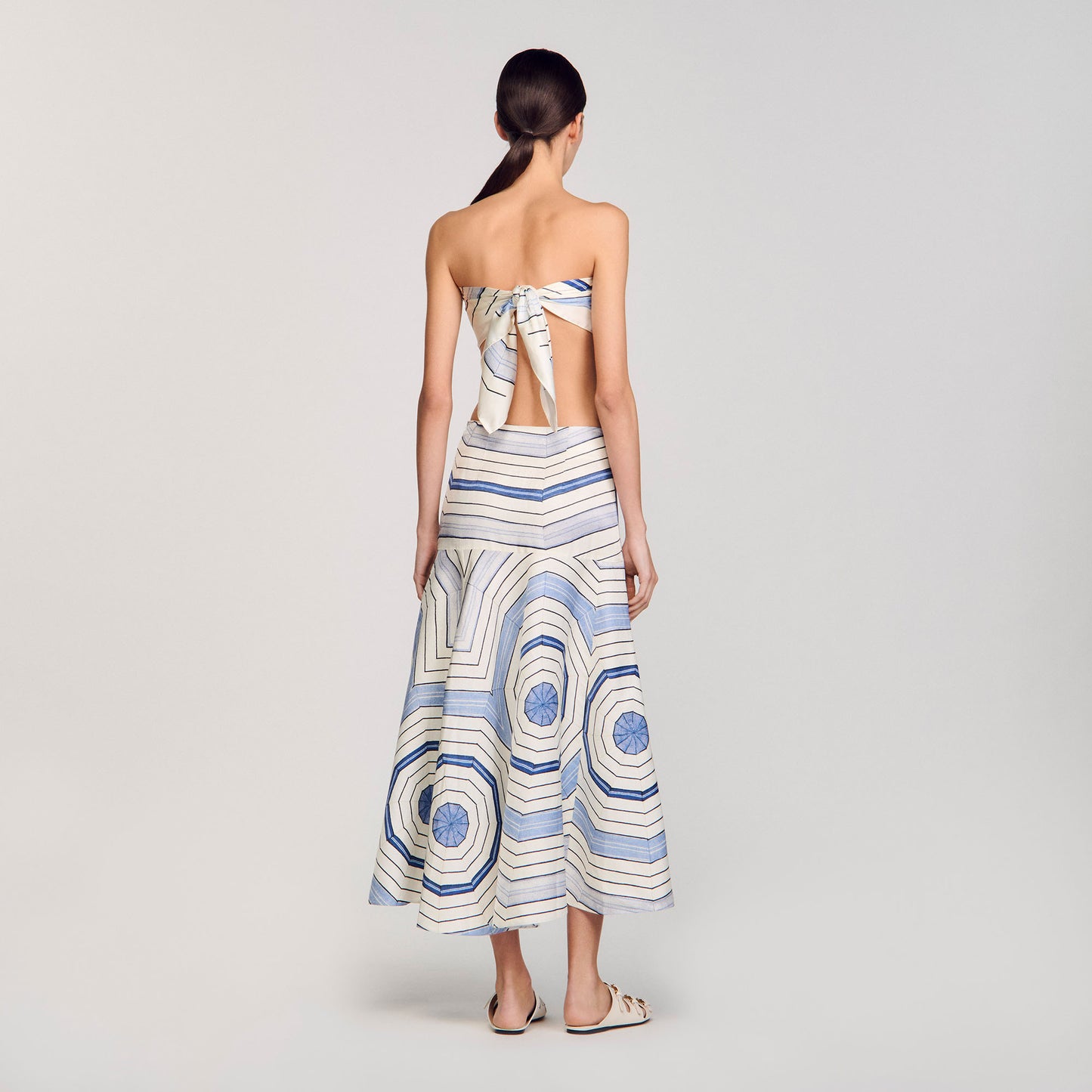 Josephine Spider Blue Print Printed Skirt Sky Blue