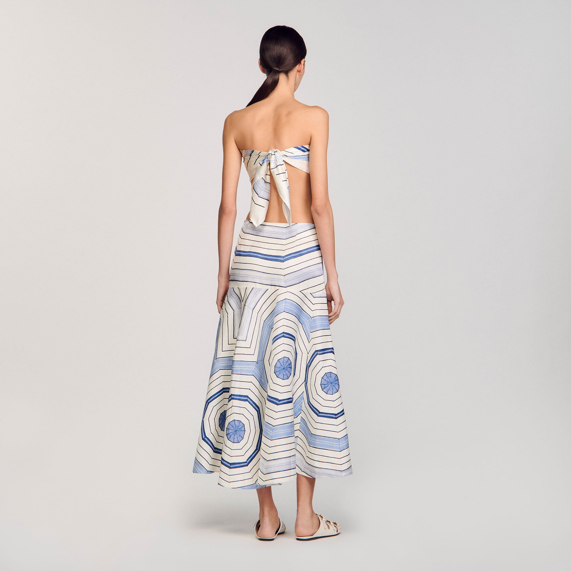 Josephine Spider Blue Print Printed Skirt Sky Blue