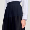 Zaza Long Pleated Skirt Navy Blue