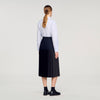 Zaza Long Pleated Skirt Navy Blue