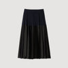 Zaza Long Pleated Skirt Navy Blue