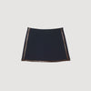Mazarine Short Skirt With Leather Bands Navy Blue