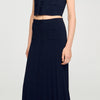 Oceane Long Two-Tone Knit Skirt Navy Blue