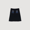 Isolda Short Knit And Denim Skirt Navy Blue