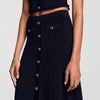 Venice Pointelle Knit Maxi Skirt Black