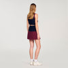 Arielle Short Two-Tone Pleated Skirt Navy Blue