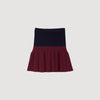 Arielle Short Two-Tone Pleated Skirt Navy Blue