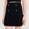 Lital Short Pleated Knit Skirt Black
