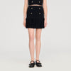Lital Short Pleated Knit Skirt Black