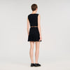 Lital Short Pleated Knit Skirt Black