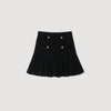 Lital Short Pleated Knit Skirt Black