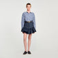 Oreana Short Denim Ruffled Skirt Deep Blu