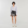 Camilla Short Aged Leather Skirt Brown