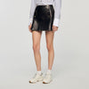 Camilla Short Aged Leather Skirt Brown
