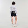 Camilla Short Aged Leather Skirt Brown