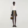 Oliviana Short Checked Pleated Skirt Ocher / Blue