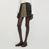 Oliviana Short Checked Pleated Skirt Ocher / Blue