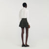 Oliviana Short Checked Pleated Skirt Ocher / Blue